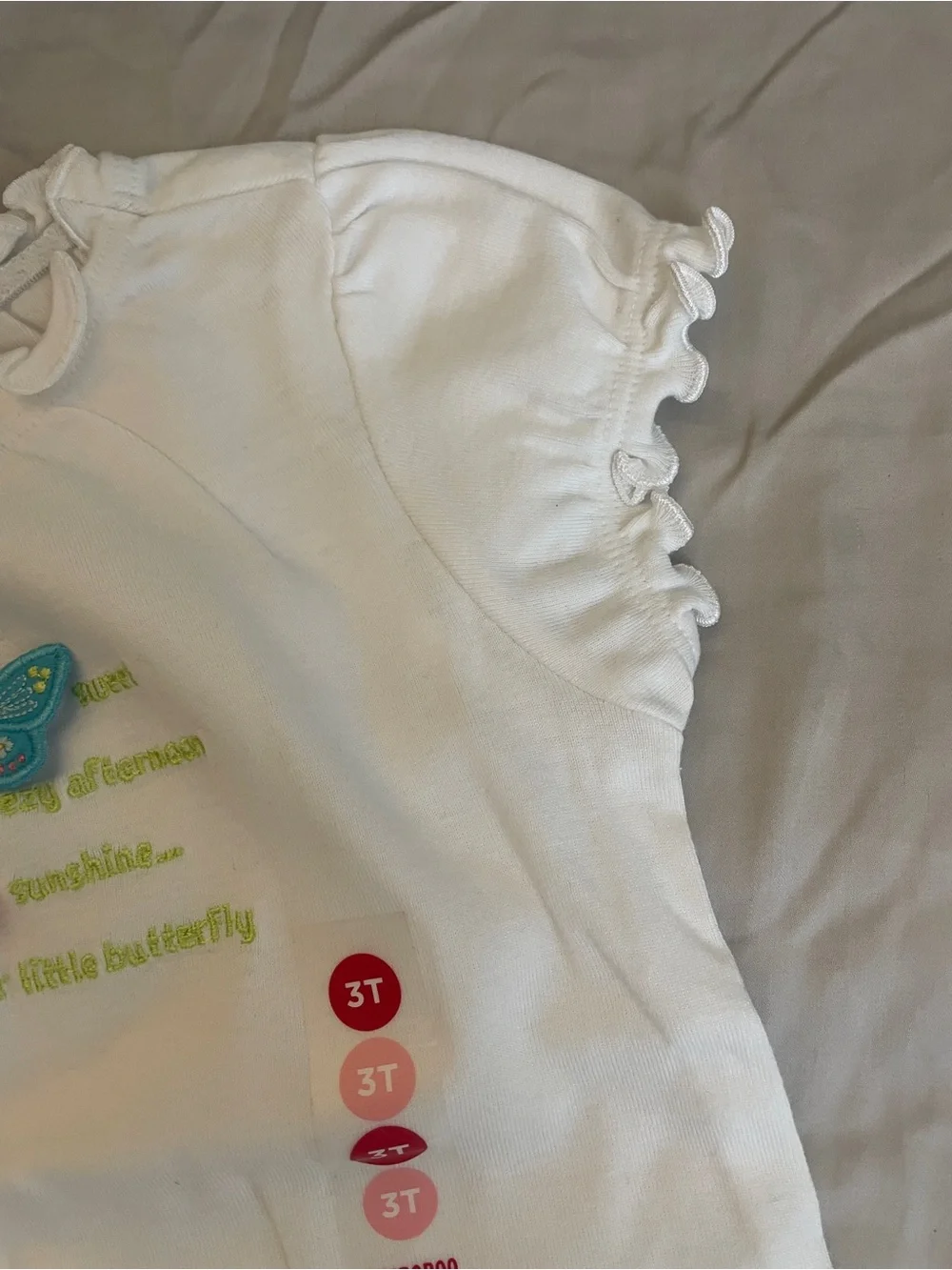 NWT Gymboree Butterfly ruffle sleeve Tee & Aqua Embroidered Shorts 2pcs Set 3T